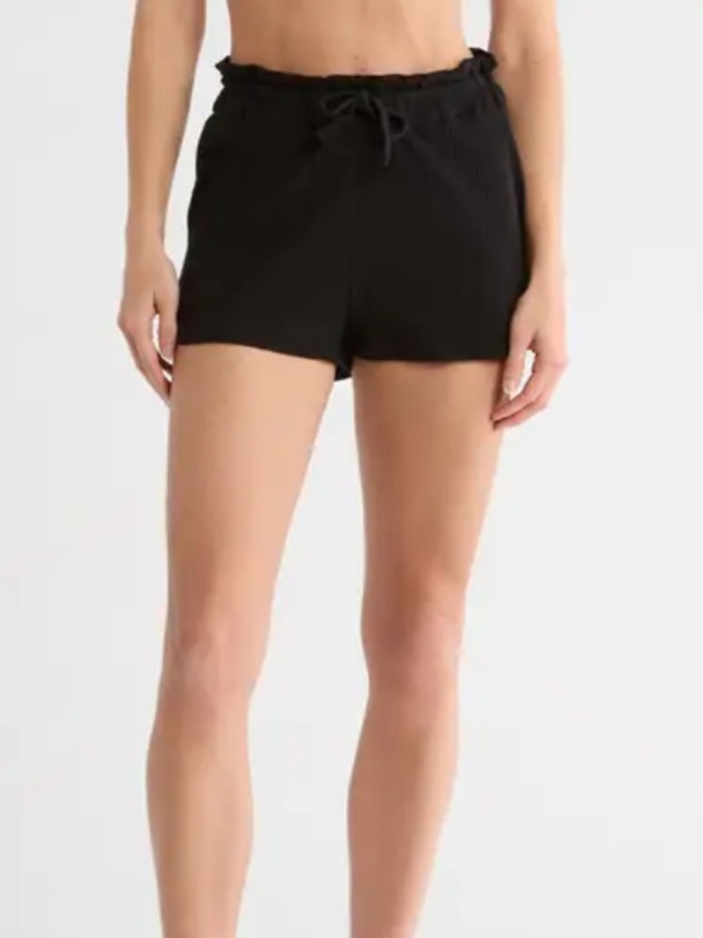 Vitamin A Women’s Thalia Organic Cotton Blend Cover-Up Shorts Small Black NWT